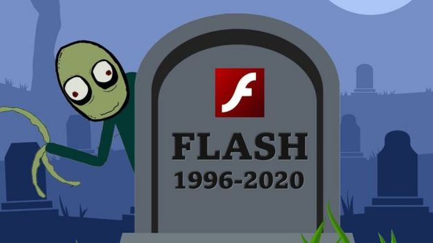 Логотип Flash на надгробии